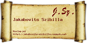 Jakabovits Szibilla névjegykártya