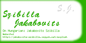 szibilla jakabovits business card